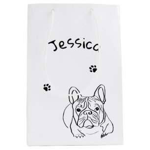 Stylish Bulldog Minimalist Medium Gift Bag