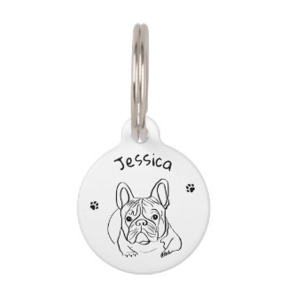 Stylish Bulldog Minimalist Pet Tag