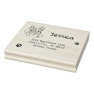 Stylish Bulldog Minimalist Rubber Stamp