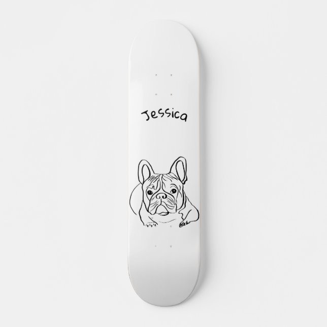 Stylish Bulldog Minimalist  Skateboard (Front)