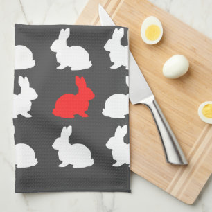 Stylish Bunny Bunnies Rabbits Pattern Kitchen Towel