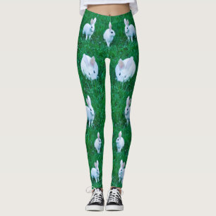 Stylish Bunny Rabbit Animal Grass Leggings