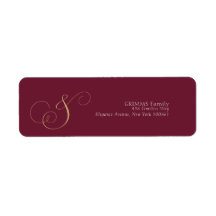 Stylish Burgundy Golden Typography Wedding