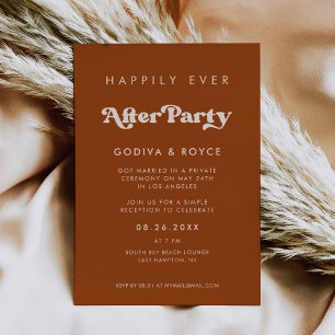 Stylish burnt orange Happily ever after party Invitation