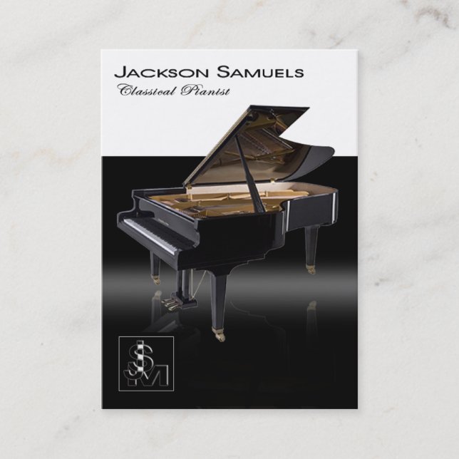Stylish Business Card - all purpose "Piano I" (Front)