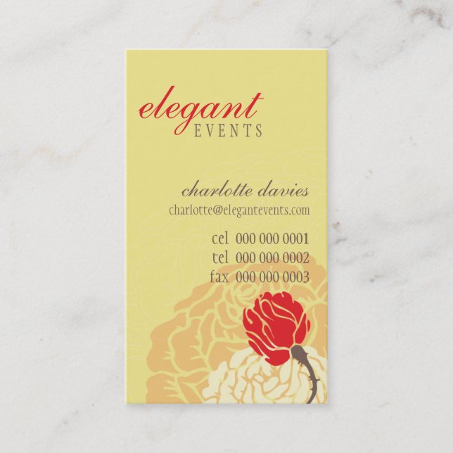 STYLISH BUSINESS CARD elegant rose (Front)