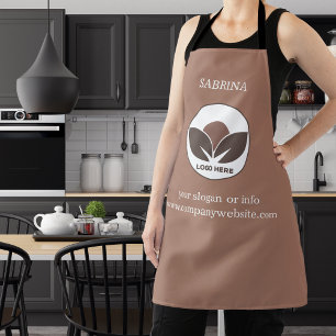 Stylish Business Logo Apron   Mocha Mousse