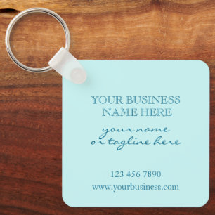 Stylish Business Logo Promotional Aqua Jade    Keychain