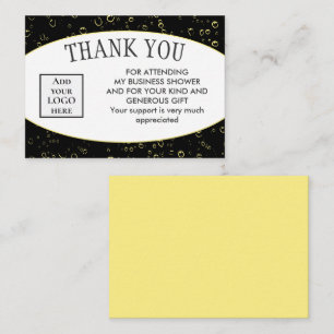 Stylish Business Shower Logo THANK YOU Enclosure Card