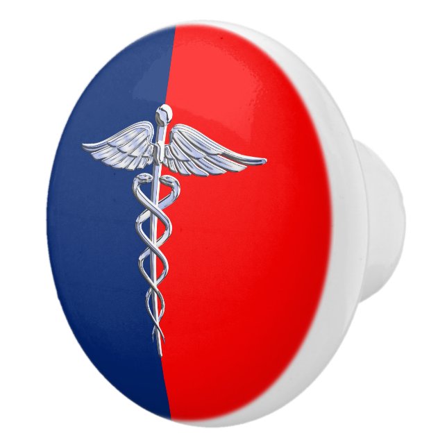 Stylish Caduceus Medical Symbol League Ceramic Knob (Right)