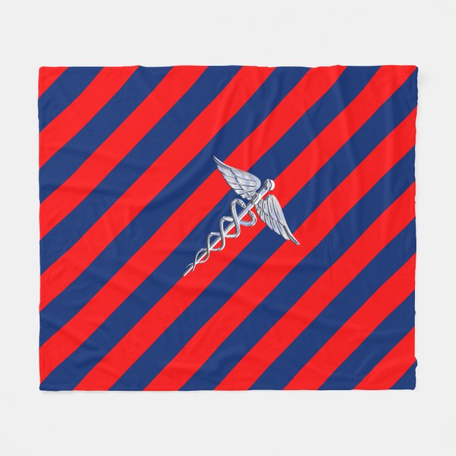 Stylish Caduceus Medical Symbol League Fleece Blanket (Front (Horizontal))
