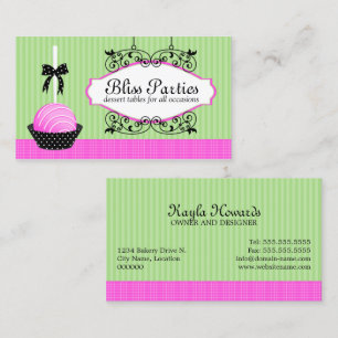 Stylish Cake Pops Desserts Business Card