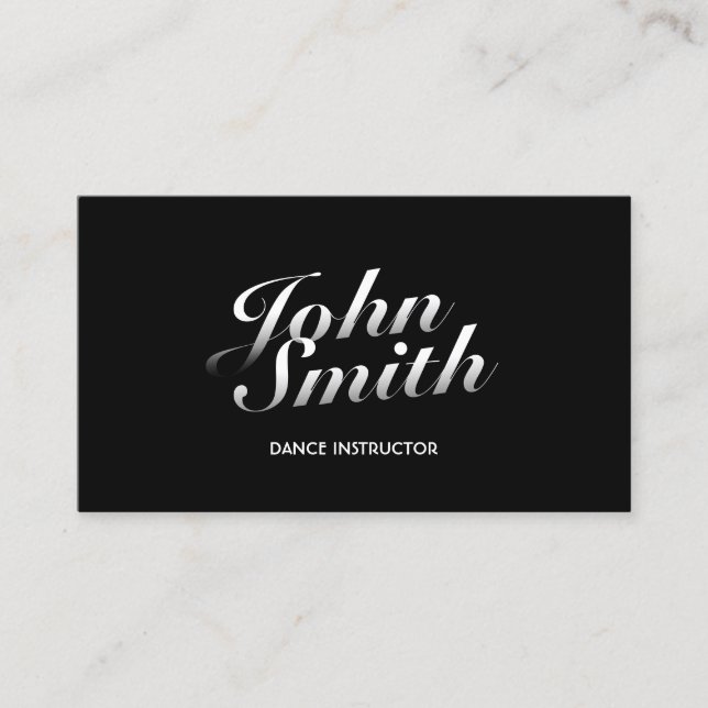 Stylish Calligraphic Dance Business Card (Front)