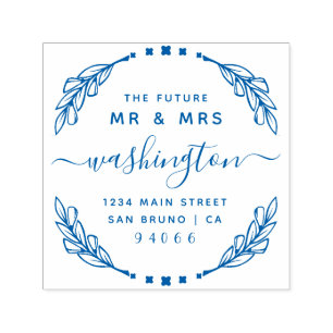 Stylish Calligraphy Future Mr & Mrs Return Address Self-inking Stamp