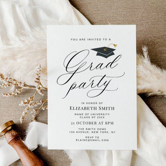 stylish calligraphy graduation party invitation (Creator Uploaded)