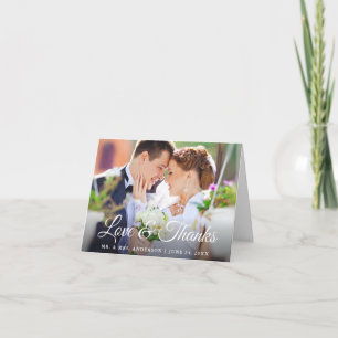 Stylish Calligraphy Love Thanks Wedding Note Thank You Card