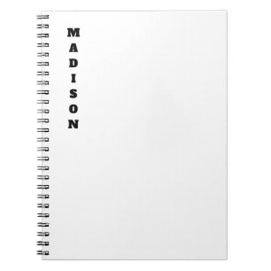 Stylish Calligraphy Name Black & White Notebook