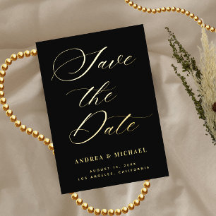 Stylish Calligraphy Photo & QR Code Wedding Gold