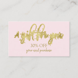 Stylish Calligraphy Salon Makeup Discount Card