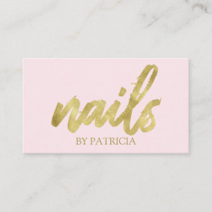 Stylish Calligraphy Signature Nails Professional Business Card