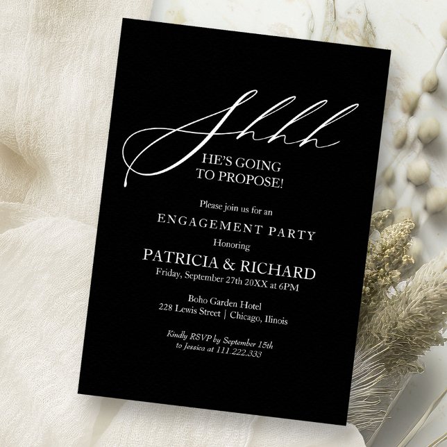 Stylish Calligraphy Surprise Engagement Party Invitation (Creator Uploaded)