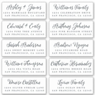 Stylish Calligraphy Wedding Guest Address Labels