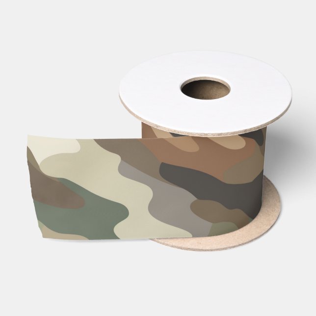 Stylish Camo Texture Luxury Satin Ribbon (Spool)