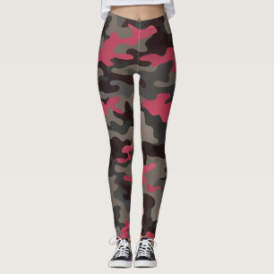 Stylish Camo Viva Magenta Leggings