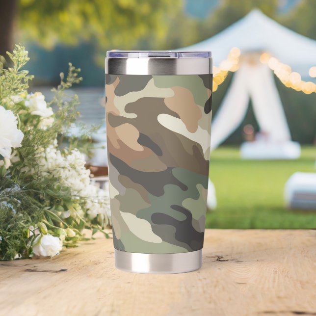 Stylish Camouflage Pattern Drink Insulated Tumbler (Wedding (Rotated))