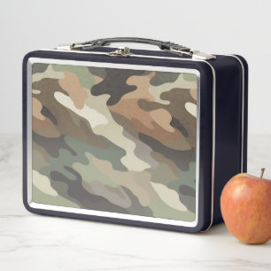 Stylish Camouflage Pattern Metal Lunch Box Case