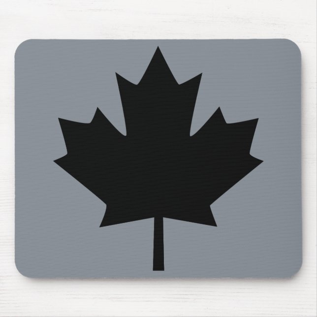 Stylish Canadian Black Maple Leaf Mouse Pad (Front)