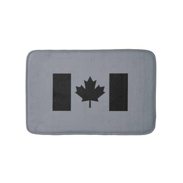 Stylish Canadian Flag in Black Bath Mat (Front)