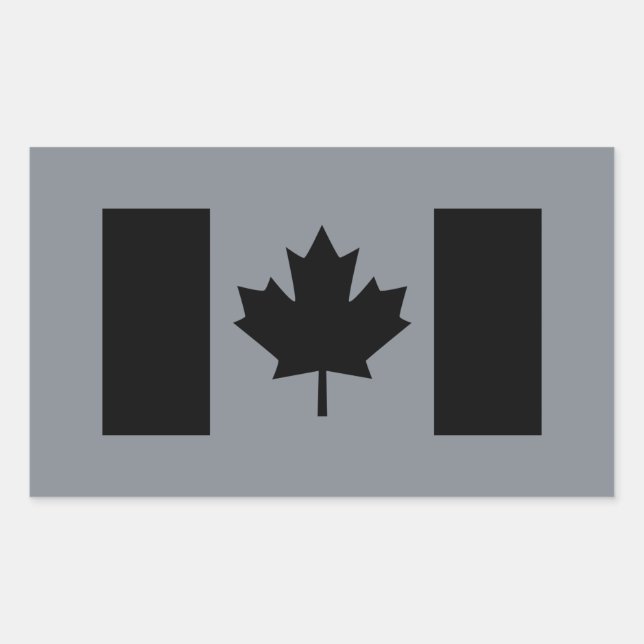 Stylish Canadian Flag in Black Sticker (Front)