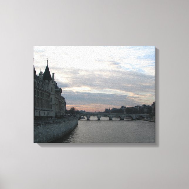 Stylish Canvas Print with sunset in Paris (Front)