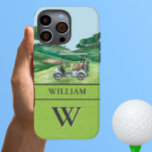 Stylish Cart Course Clubs Monogram Name   iPhone 16 Pro Max Case<br><div class="desc">A special touch for the gentleman - friend in your life, who'll have fun with this one -- a golf cart for the golf lover who likes to play with style -- or just loves to play -- personalized with first name and monogram -- stylish and unique. Or, get one...</div>