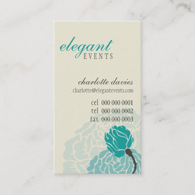 STYLISH CARTE DE VISITE élégant rose jade crème (Devant)