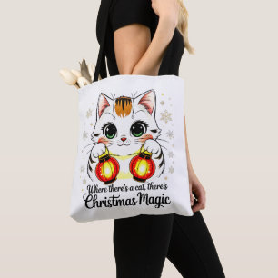 Stylish Cartoon Cat - Festive Lunar New Year Tote Bag