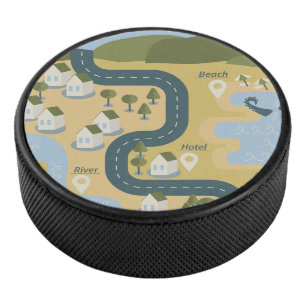 Stylish cartoon landscape vacation travel map