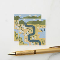 Stylish cartoon landscape vacation travel map