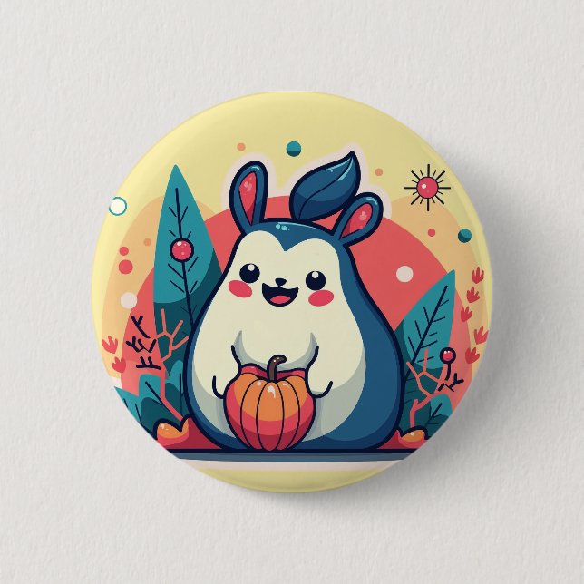 Stylish Cartoon  Squirrel Nuts Buttons (Front)