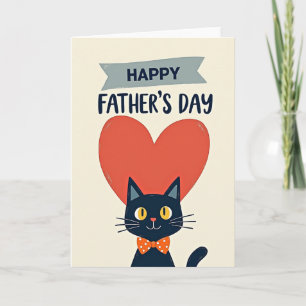 Stylish Cat Fathers Day Card