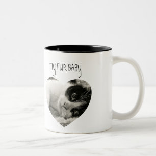 Stylish   Cat   Heart Photo Two-Tone Coffee Mug