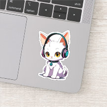 Stylish Cat Wearing Headphones