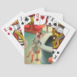 Stylish Cat with Bottle Sitting at Bar Playing Cards