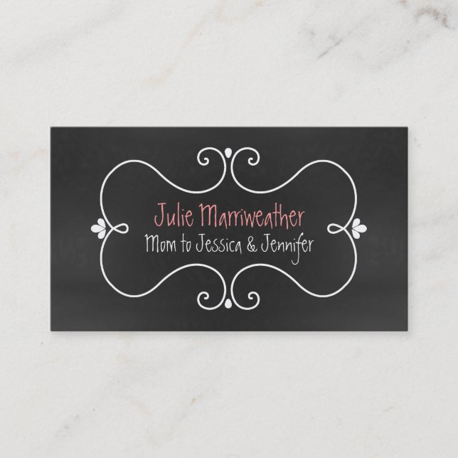 Stylish Chalkboard Look Custom Mommy Card (Front)