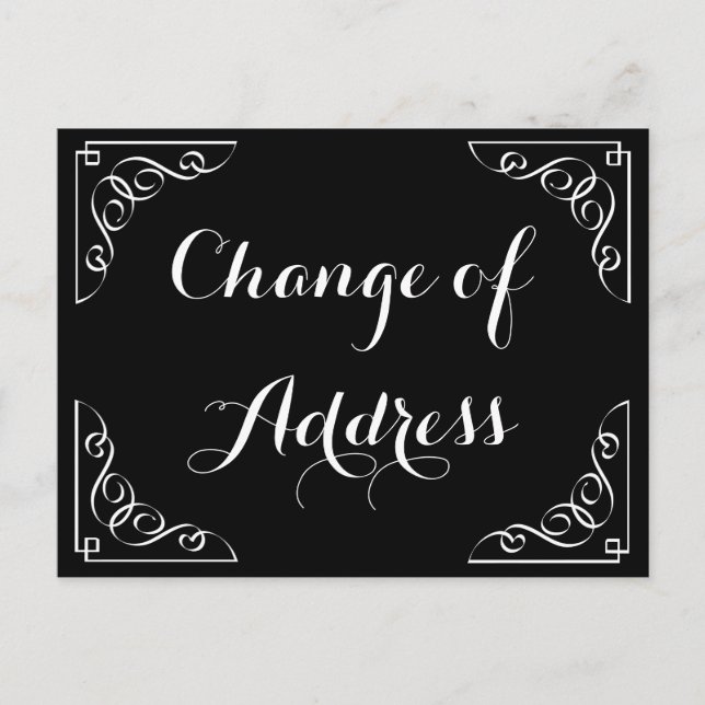 Stylish Change of address calligraphy postcard (Front)