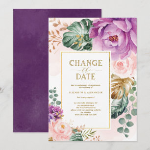 Stylish Change the Date Wedding New Plan Cancelled Invitation