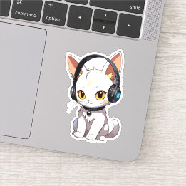 Stylish Charming Cat in Headphones