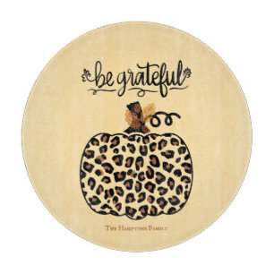 Stylish Cheetah Pumpkin Cutting Board