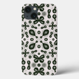Stylish Chemistry Pattern In Black And White iPhone 13 Case